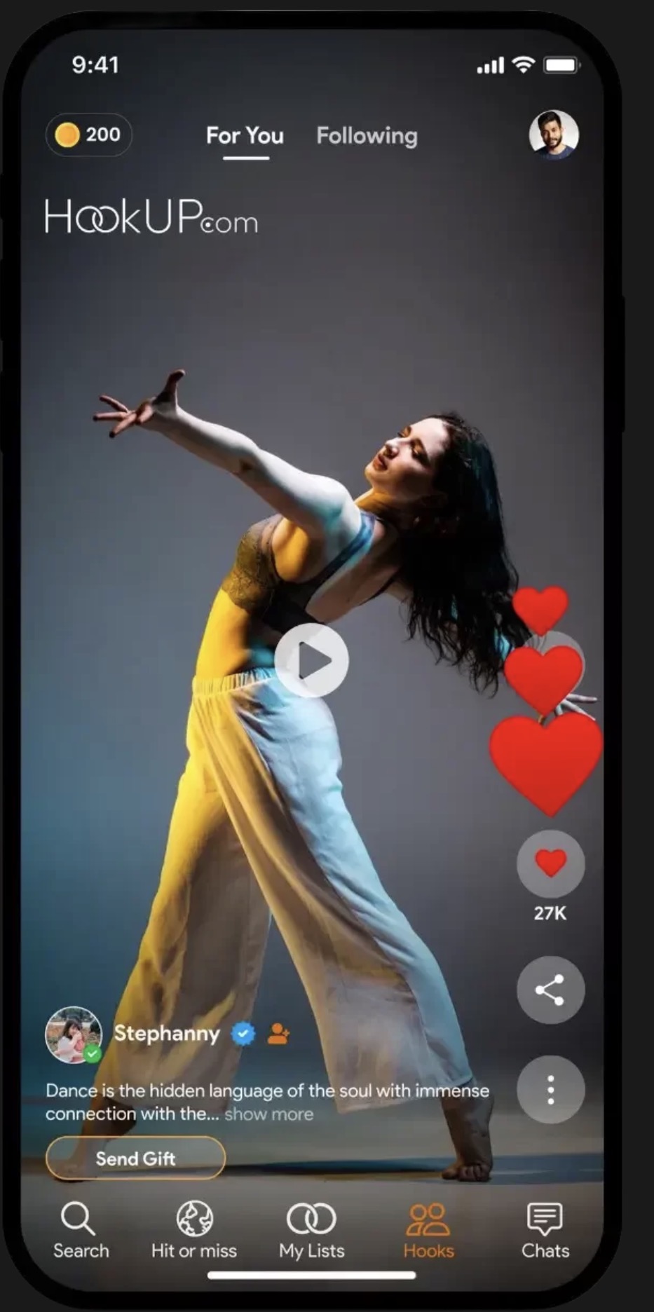 HookUP.com Hooks short-form video feed